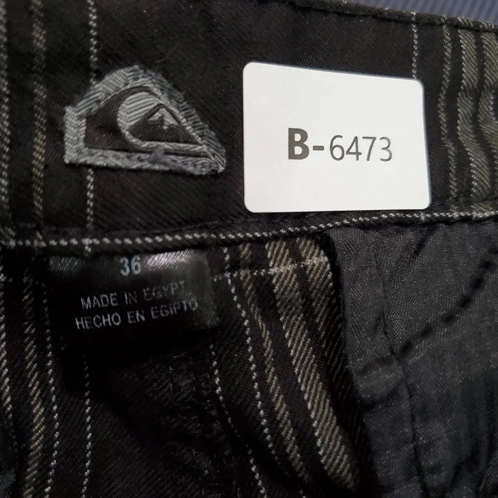Quiksilver Men Shorts 36 Black Plaid‎ Chino Outdoor Golf Skater Pockets